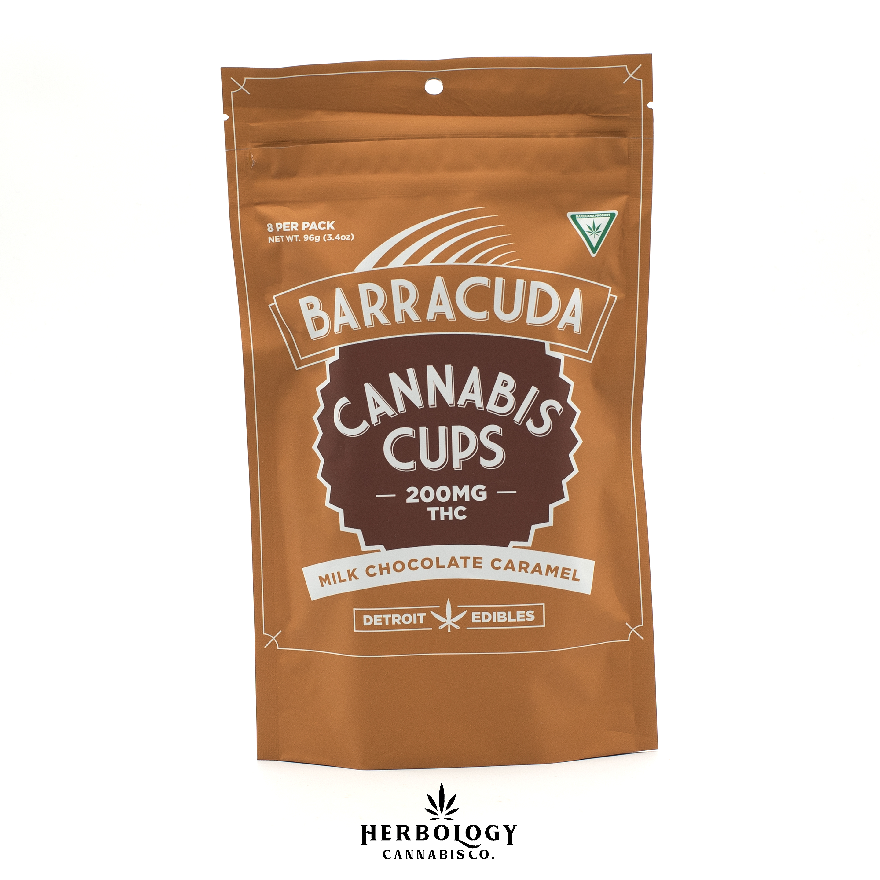 Photograph of product: Detroit Edibles | Barracuda Cups | Milk Chocolate Caramel | 200mg