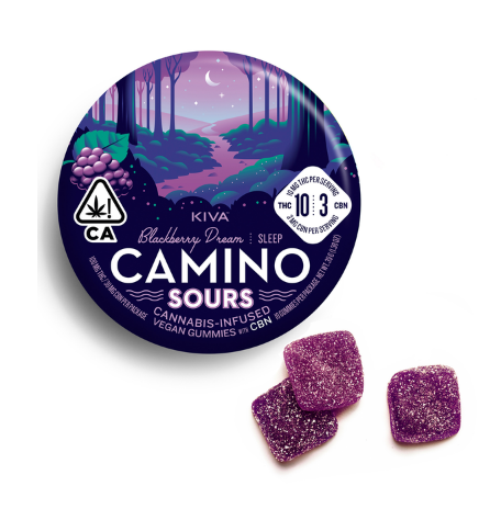 Photograph of product: CAMINO SOURS - EDIBLE (GUMMIES) - - BLACKBERRY CBN 10:3