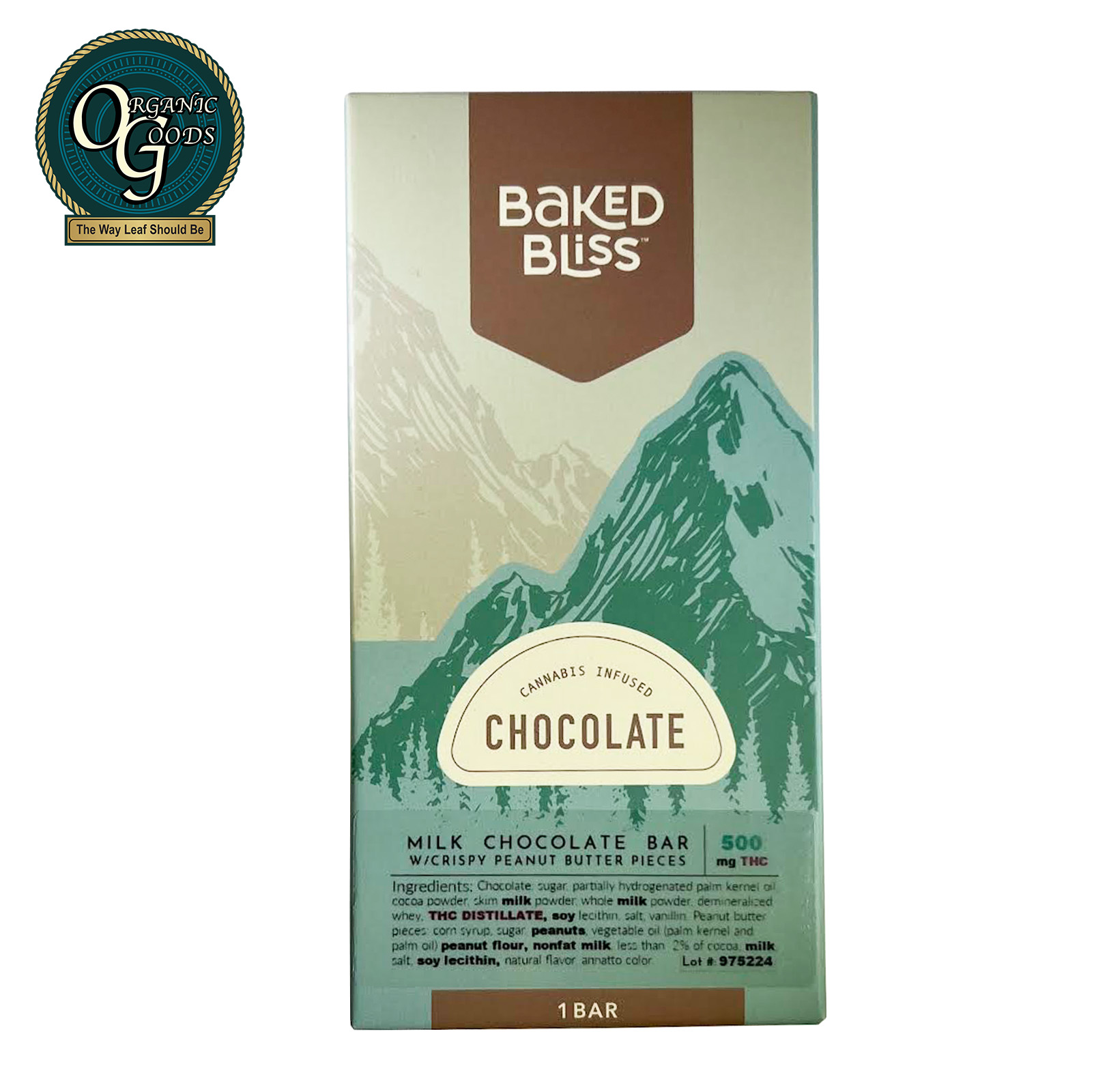 Photograph of product: Baked Bliss Milk Chocolate Bar 500 MG