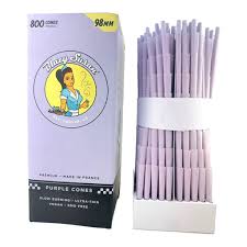 Photograph of product: Blazy Susan Pre-Roll Cones King Size Slim BULK Box of 800 Purple