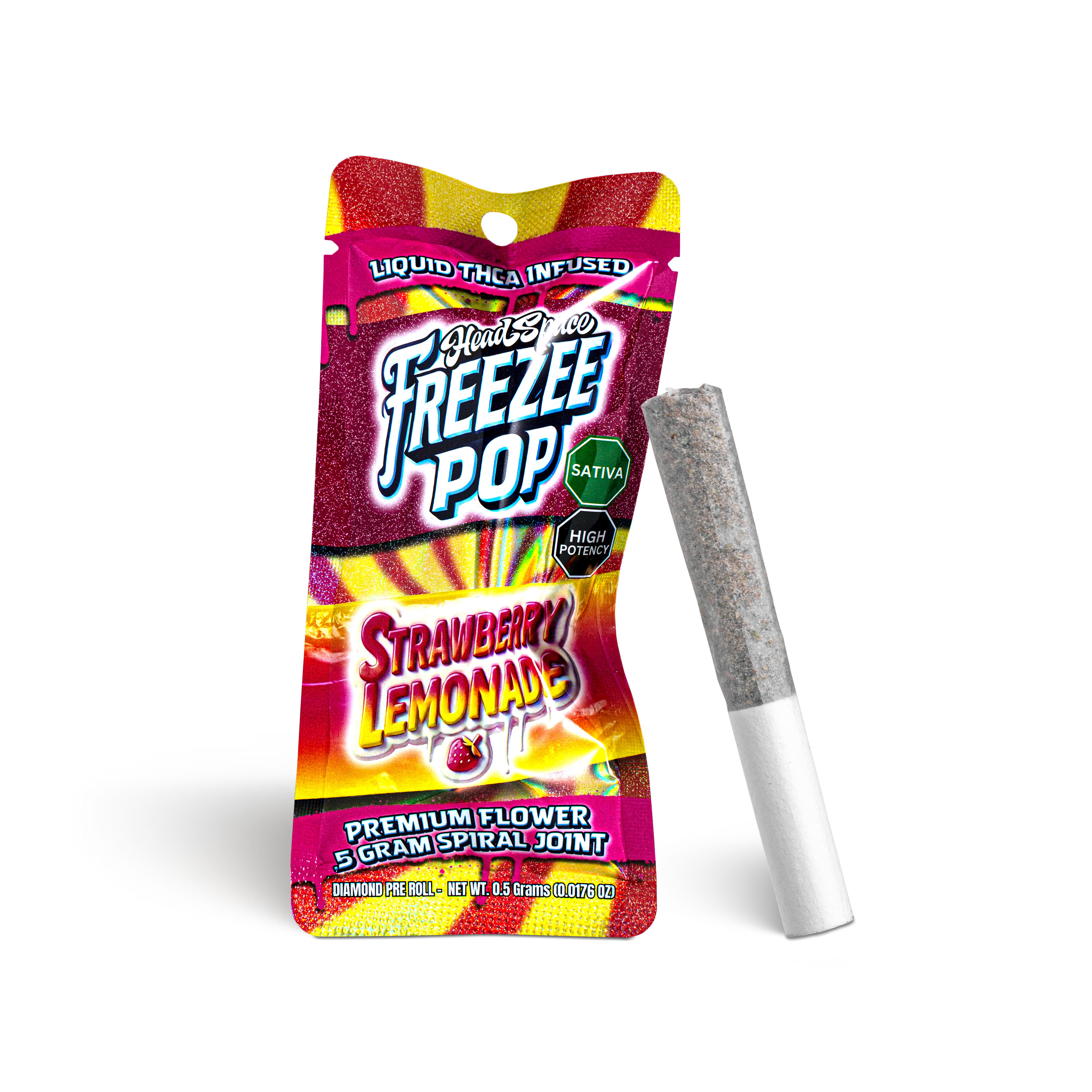 Photograph of product: Strawberry Lemonade Freeze Pop TH-ouia Pre-Roll - .5g