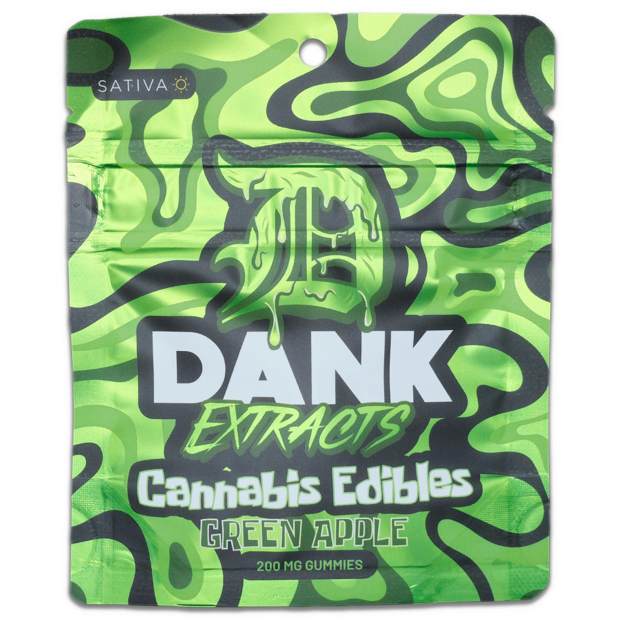Photograph of product: Dank Extracts-Green Apple 200mg Gummies