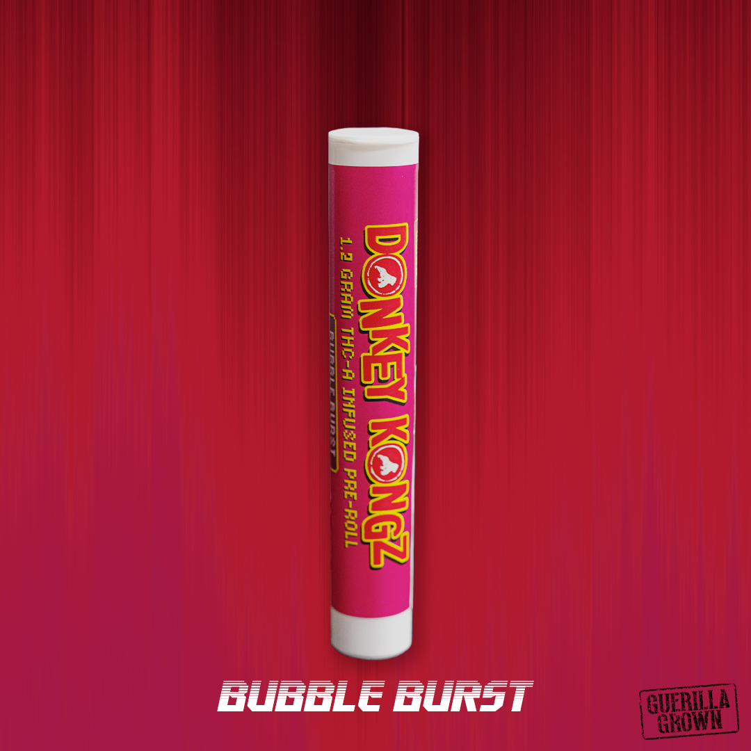 Photograph of product: Donkey Kongz | Bubble Burst | 1.2G TH-ouiA Infused Pre-Roll