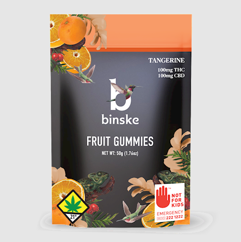 Photograph of product: Binske - Tangerine [1:1] - 10pk Fruit Gummies