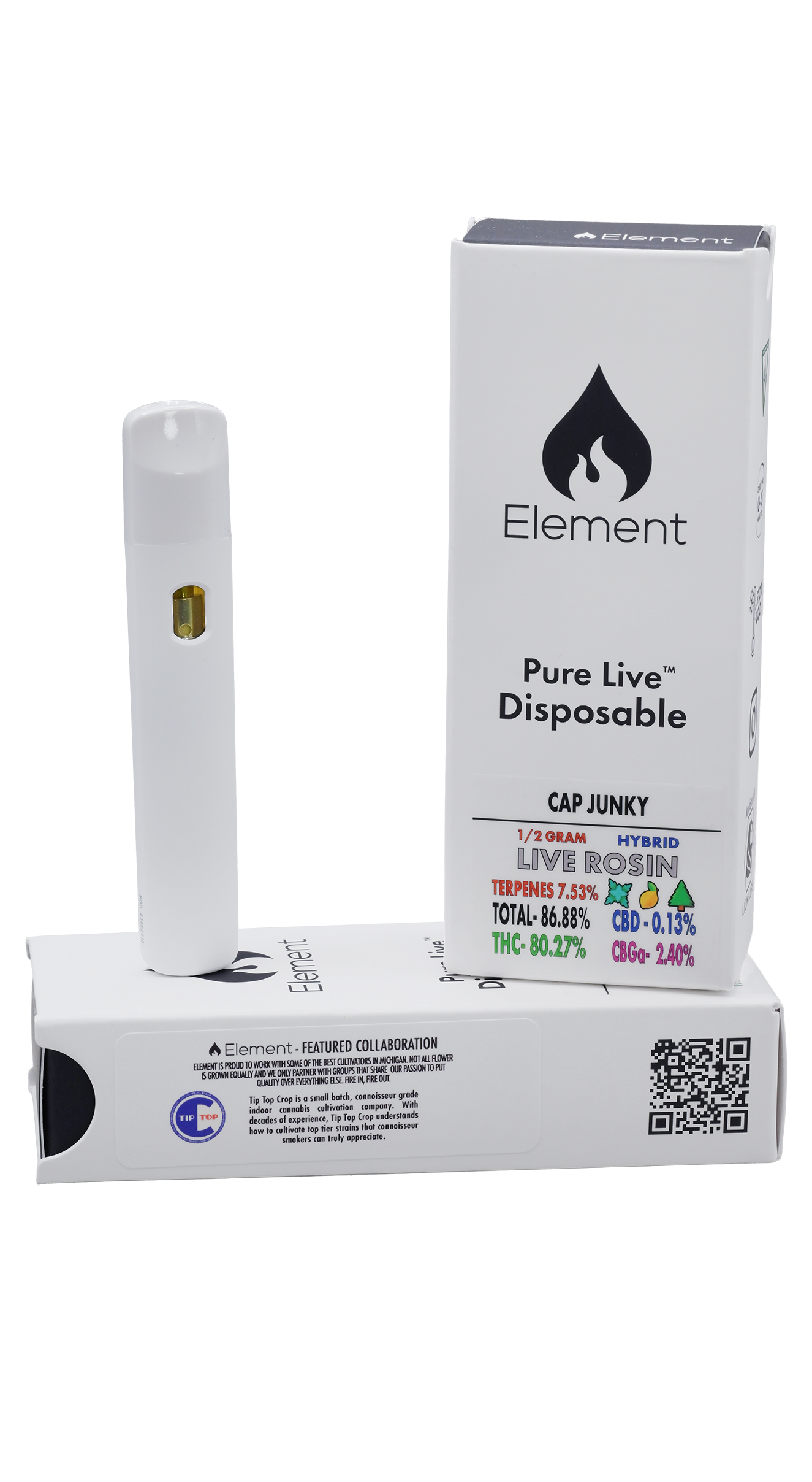Photograph of product: Element Live Rosin Disposable 0.5g - Cap Junky