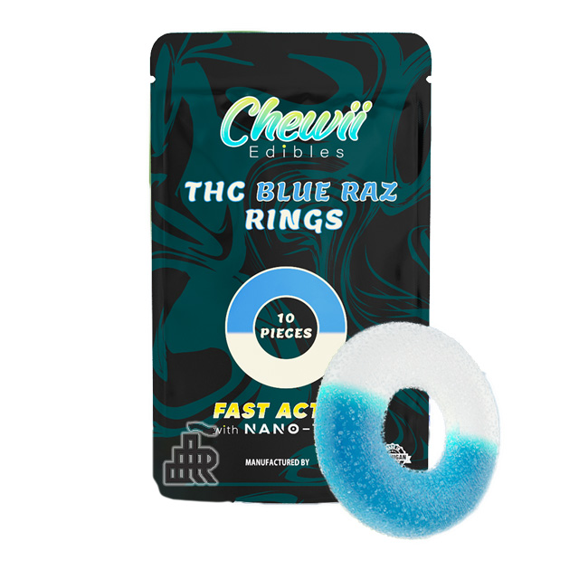 Photograph of product: Blue Razz Rings | Fast Acting | 10pc