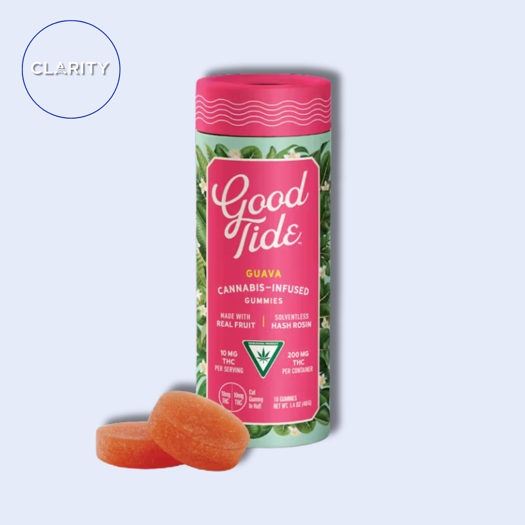 Photograph of product: Good Tide | 200mg Solventless Hash Rosin Gummies | Guava