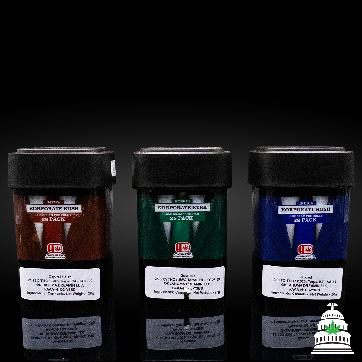 Photograph of product: Capital Heist - Korporate Kush Preroll Pack