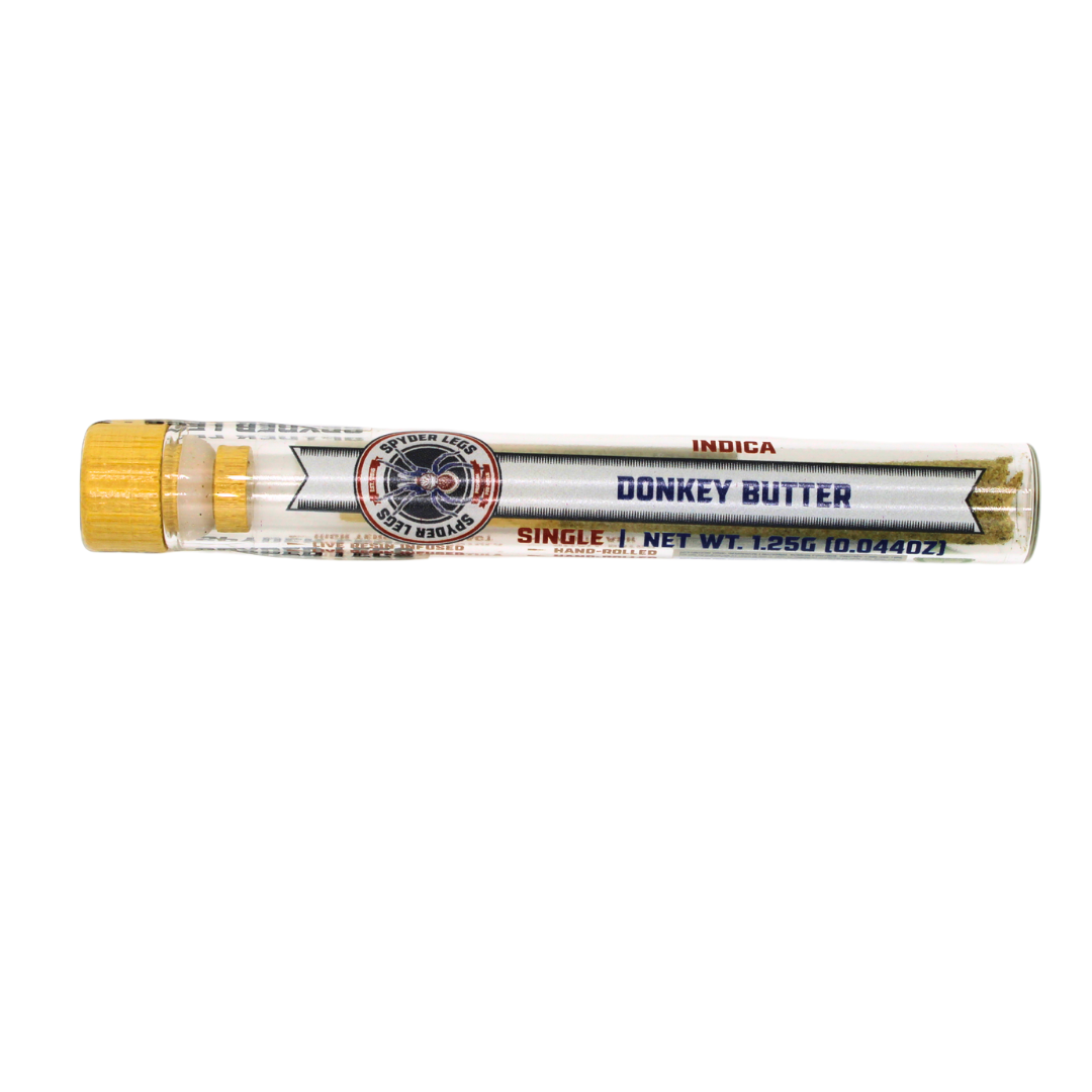 Photograph of product: Spyder Legs - 1.25g Infused Preroll - Donkey Butter