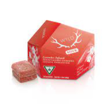 Photograph of product: SOUR CHERRY GUMMIES 10/PK 100MG