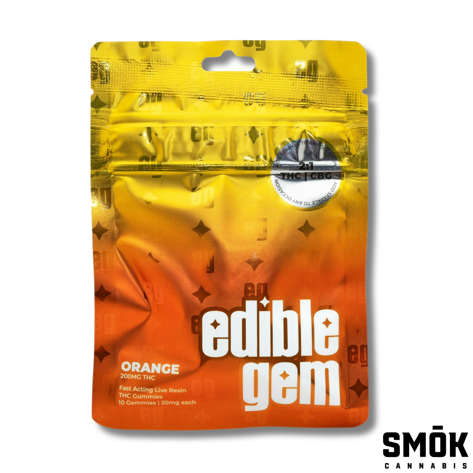Photograph of product: Edible Gem Live Resin 2: ummies Orange CBG:TH-oui 200mg