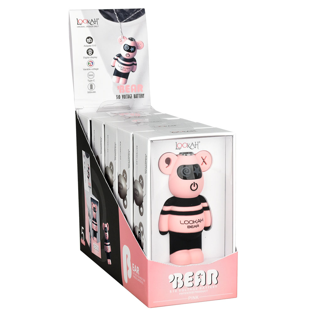 Photograph of product: Battery | Bear | 510 Thread | 500mAh | Pink