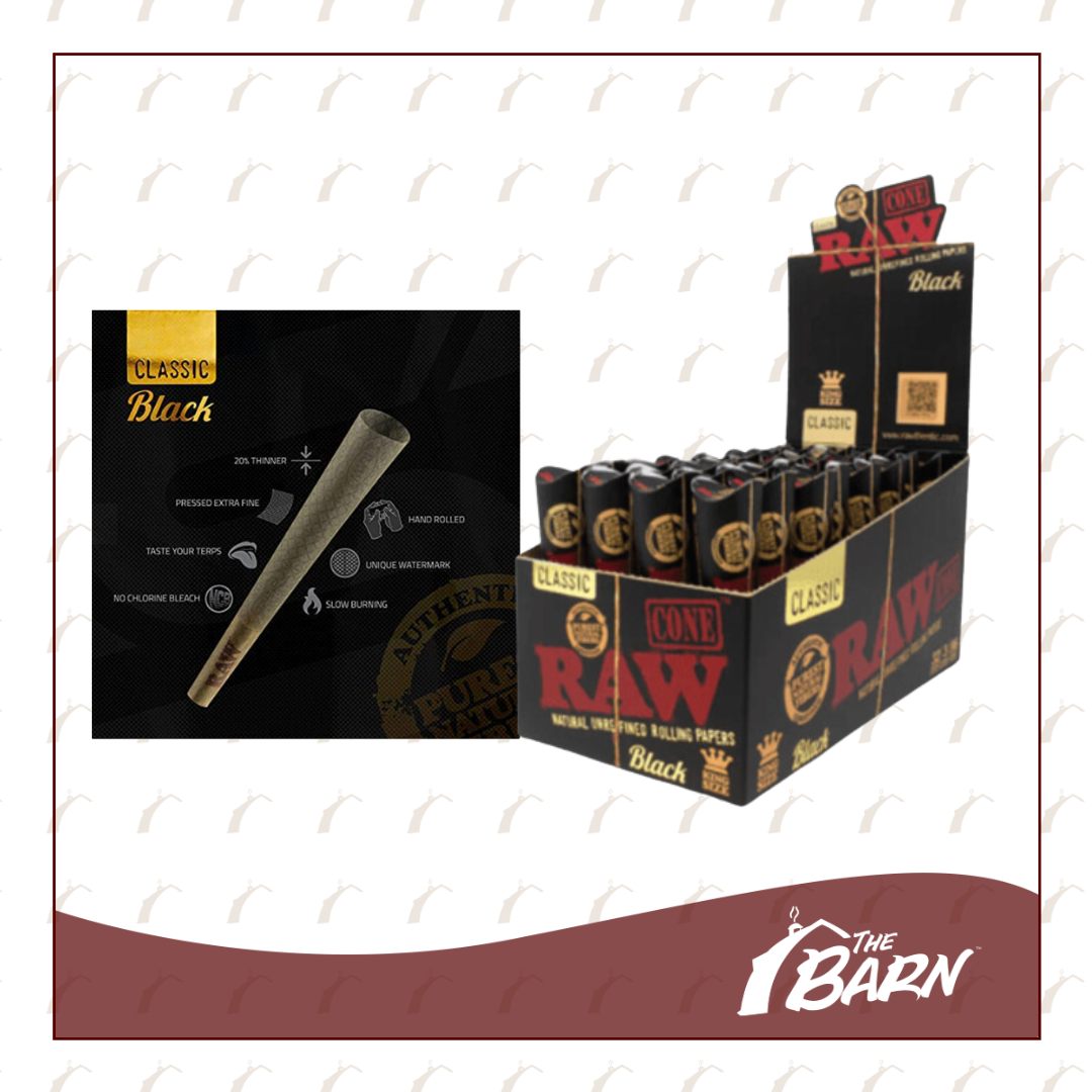 Photograph of product: Raw Cones - Black Classic 1 1/4 - 3pk - REC