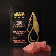 Photograph of product: True North - Strawberry Fields - Full Spectrum TH-oui Gummies - 200mg