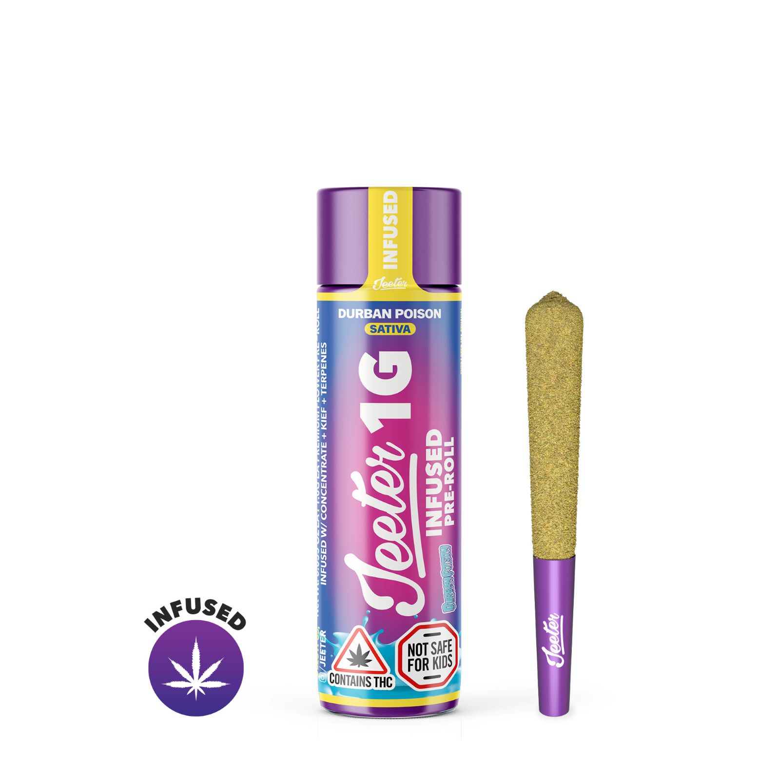 Photograph of product: 1g Infused Pre-Roll | Durban Poison | Jeeter