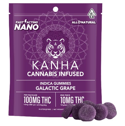 Photograph of product: Galactic Grape Nano - 10mg/100mg Edibles - 