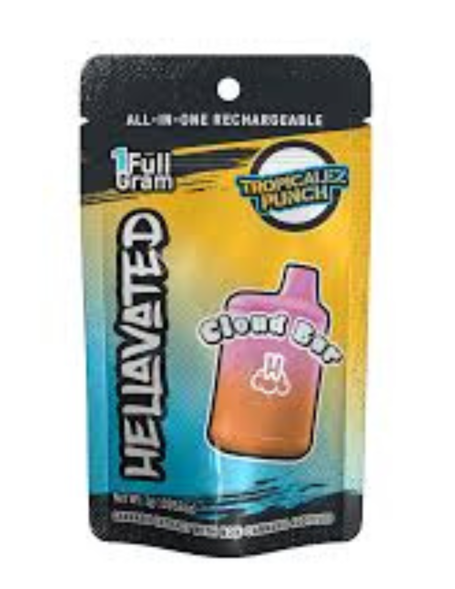 Photograph of product: Hellavated | Tropicalez Punch Distillate AIO Cloud Bar