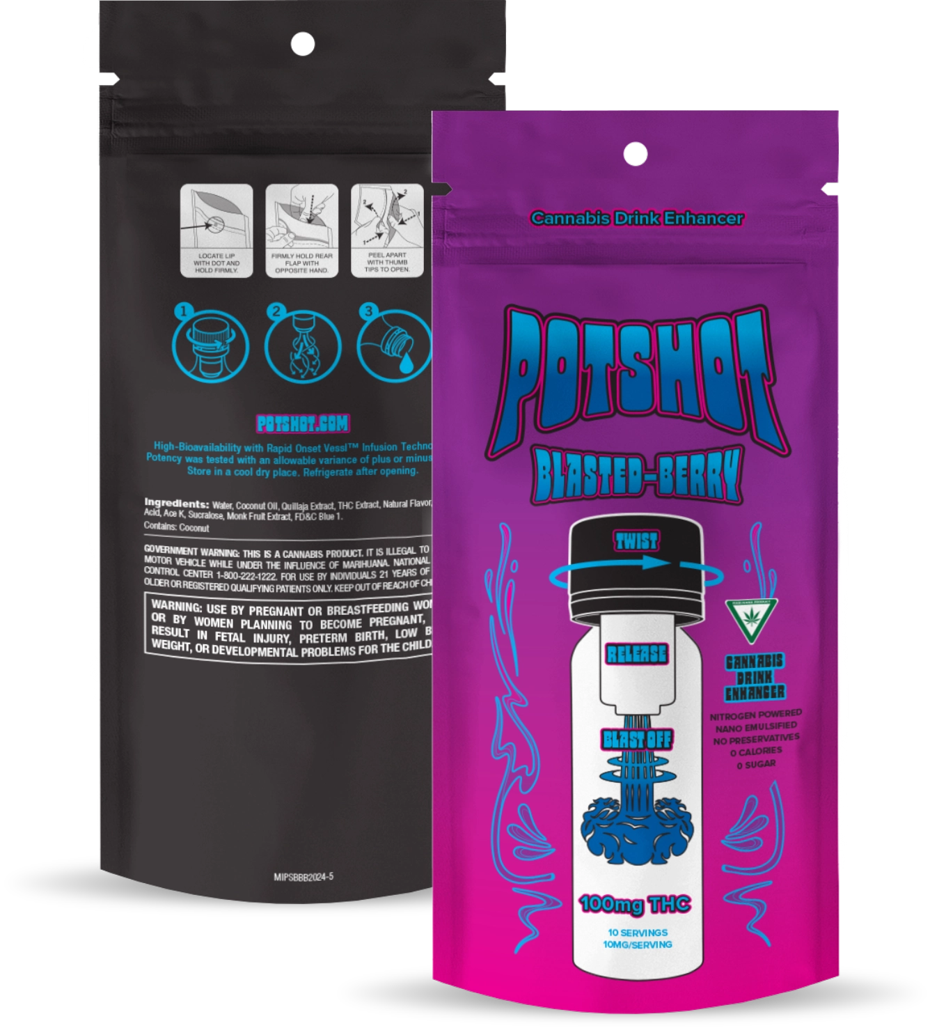 Photograph of product: Potshot | Blasted Berry | 100mg | Oui'd Infused Beverage Enhancer