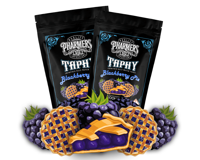 Photograph of product: Pharmers - Blackberry Pie Salt Water Taphy 100mg