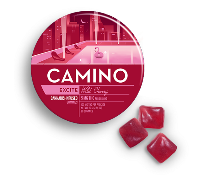 Photograph of product: Camino Wild Cherry (S) Gummies 5mg 20pk