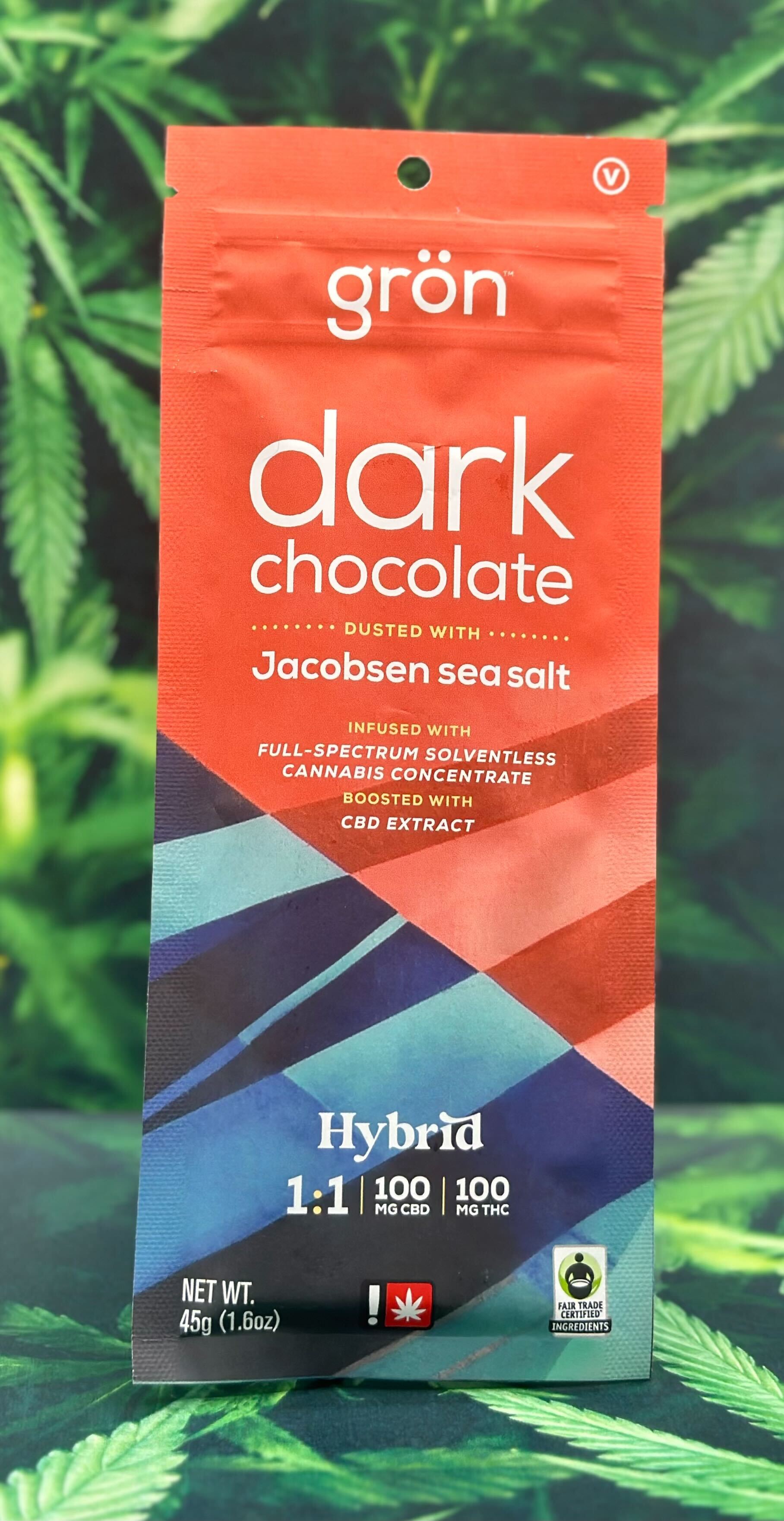 Photograph of product: Chocolate | 1:1 Dark Chocolate w/ Jacobson Sea Salt TH-oui/CBD | 10x 10mg:10mg