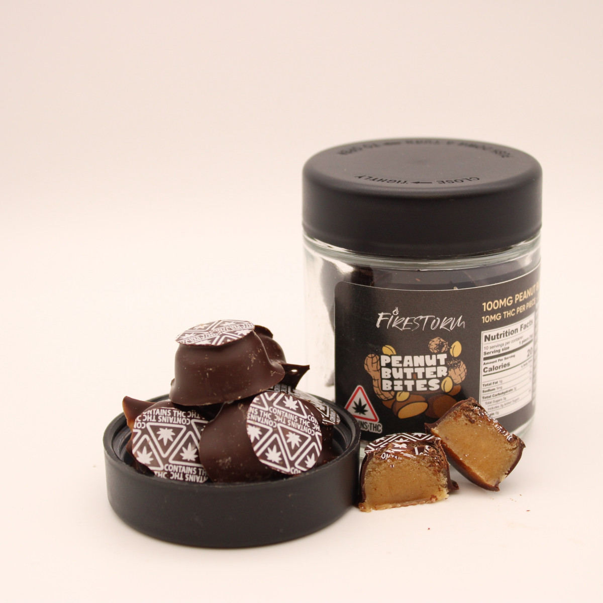 Photograph of product: Firestorm - Peanut Butter Bites - 100mg
