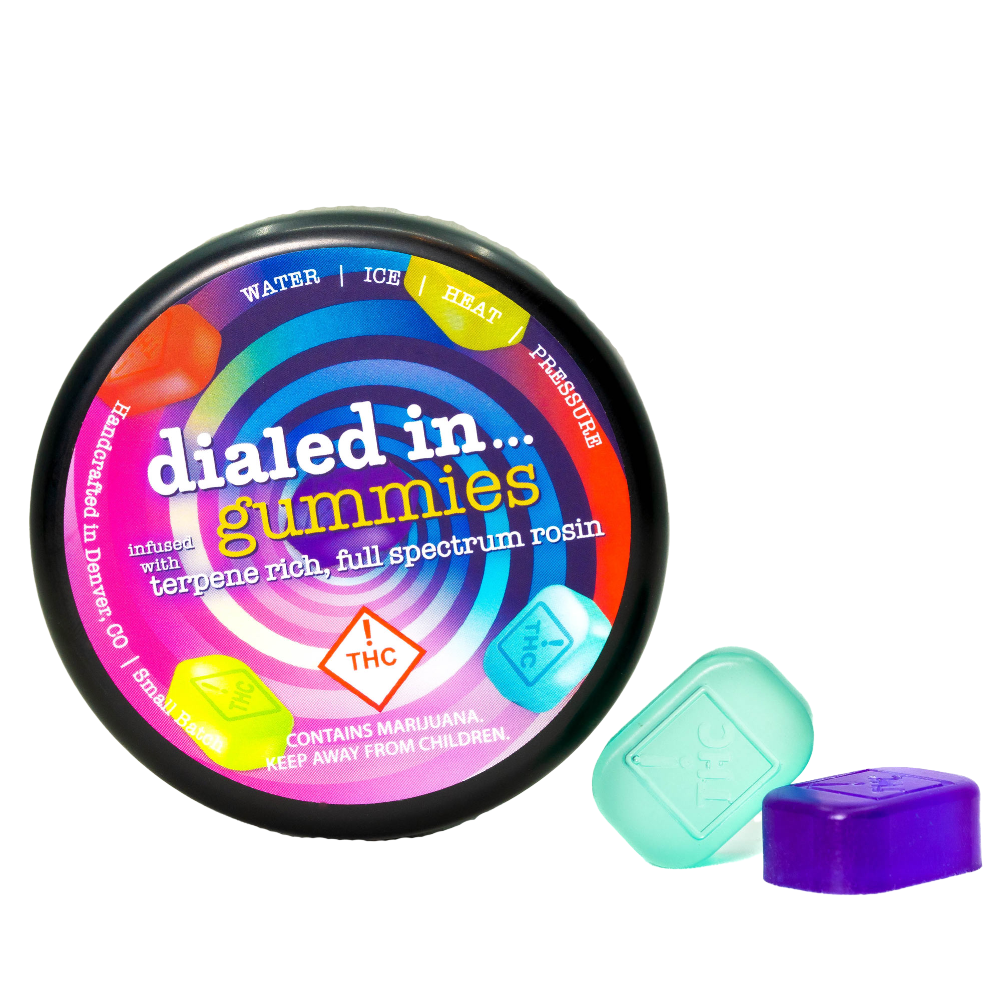 Photograph of Product: REC: Dialed In Live Rosin Hybrid Gummies 100mg