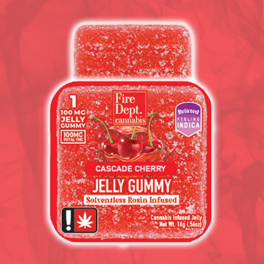 Photograph of product: 100mg Cascade Cherry Oui'd - Jelly - Fire Dept.