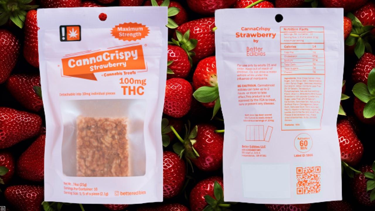 Photograph of product: CannaCrispy | 100MG | Strawberry Rice Crispy Treat (Hybrid)