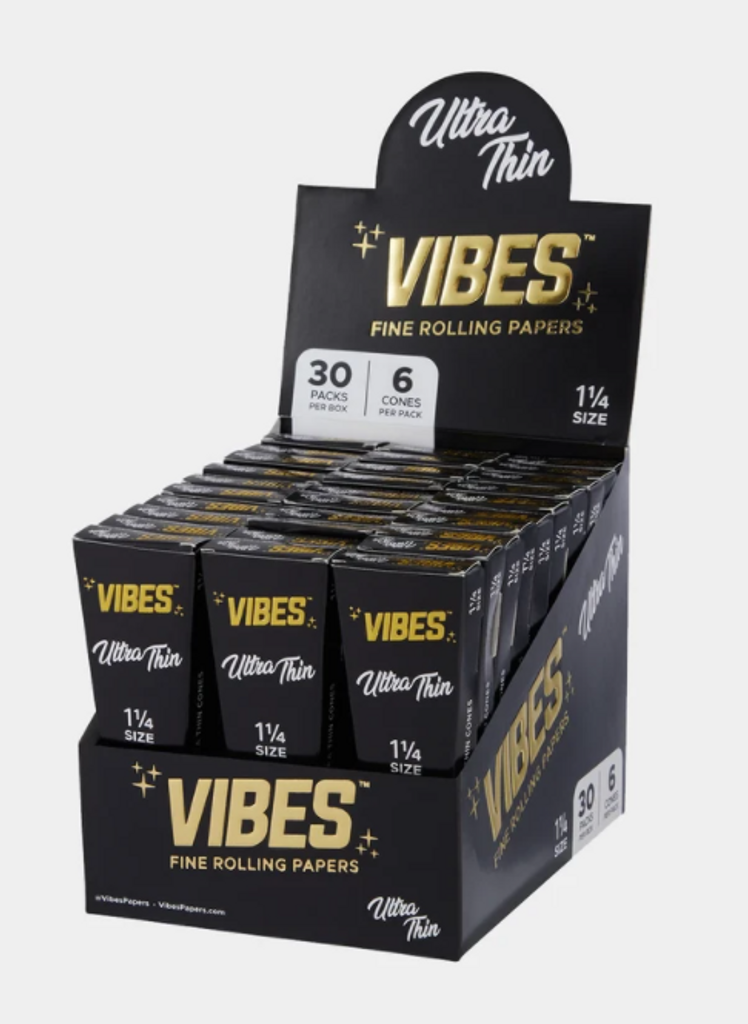 Photograph of product: VIBES - Cones - Coffin - 1 1/4 - Ultra Thin (Black)