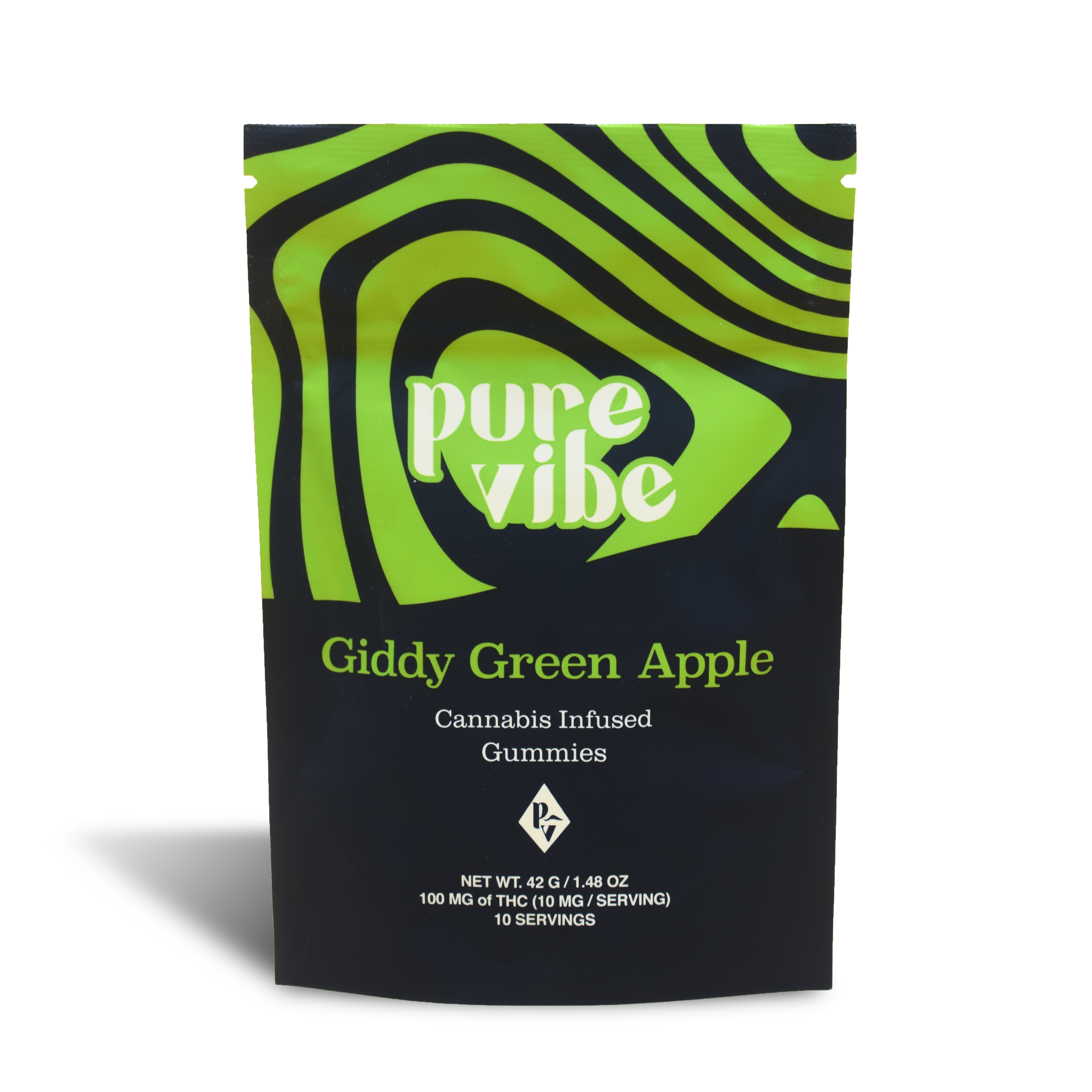 Photograph of product: Giddy Green Apple Gummies | 100mg