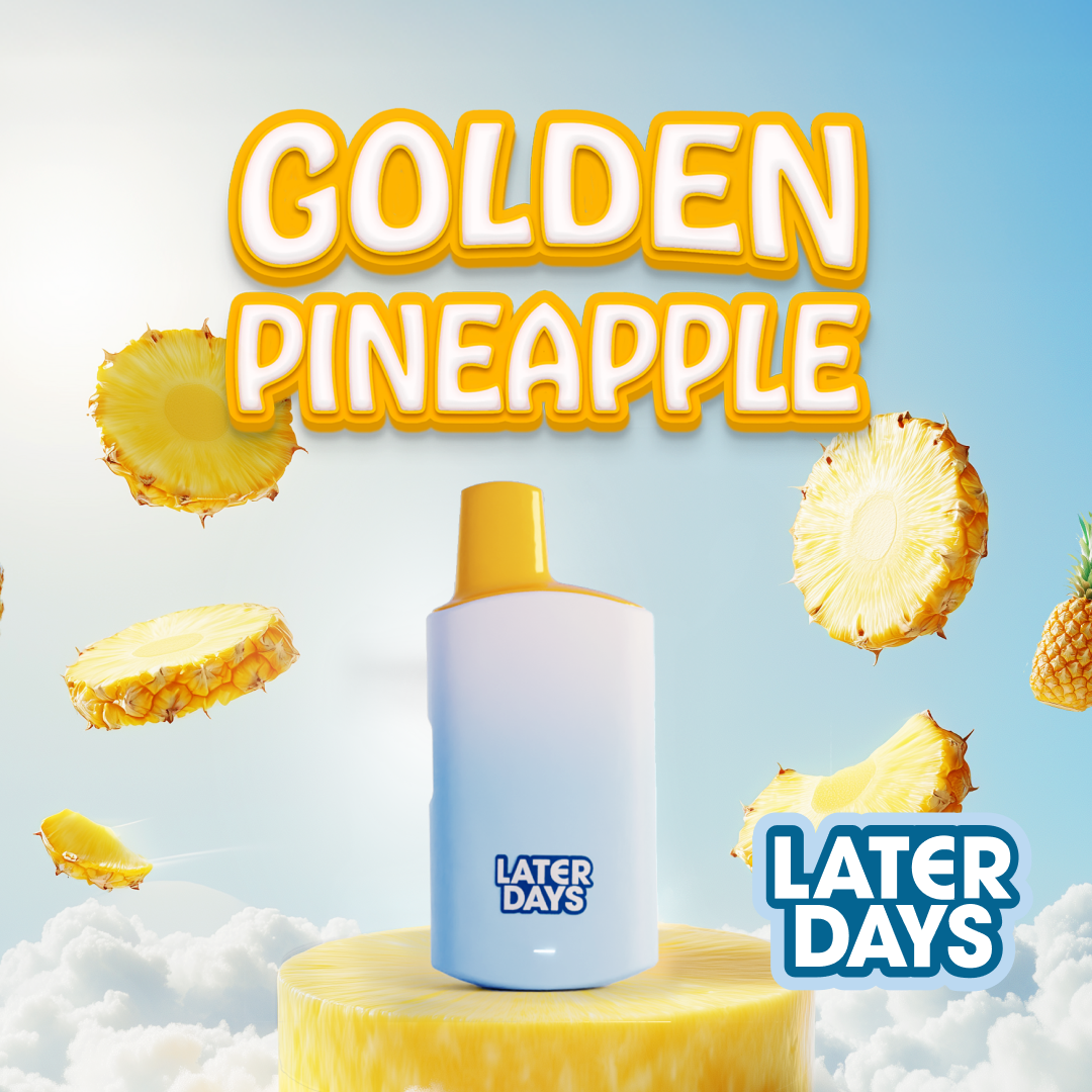 Photograph of product: Later Days Golden Pineapple (S) Distillate Disposable Vape 1g