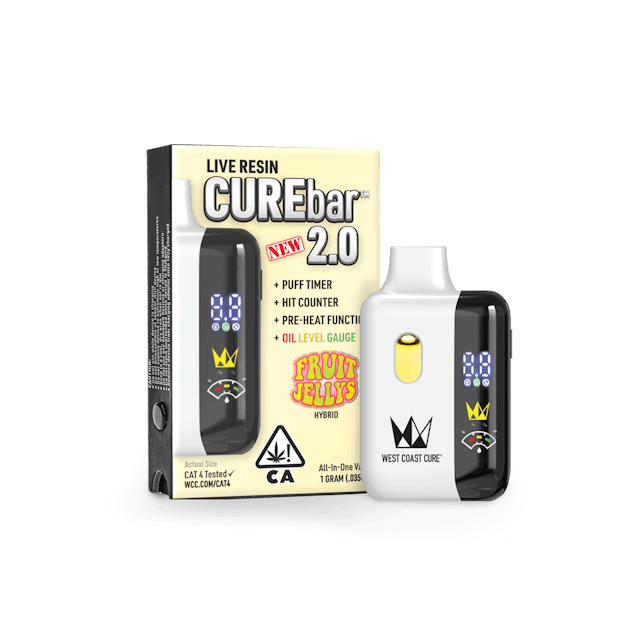 Photograph of product: 1G Disposable Live Resin Curebar 2.0 Fruit Jellys - Fruit Jellys