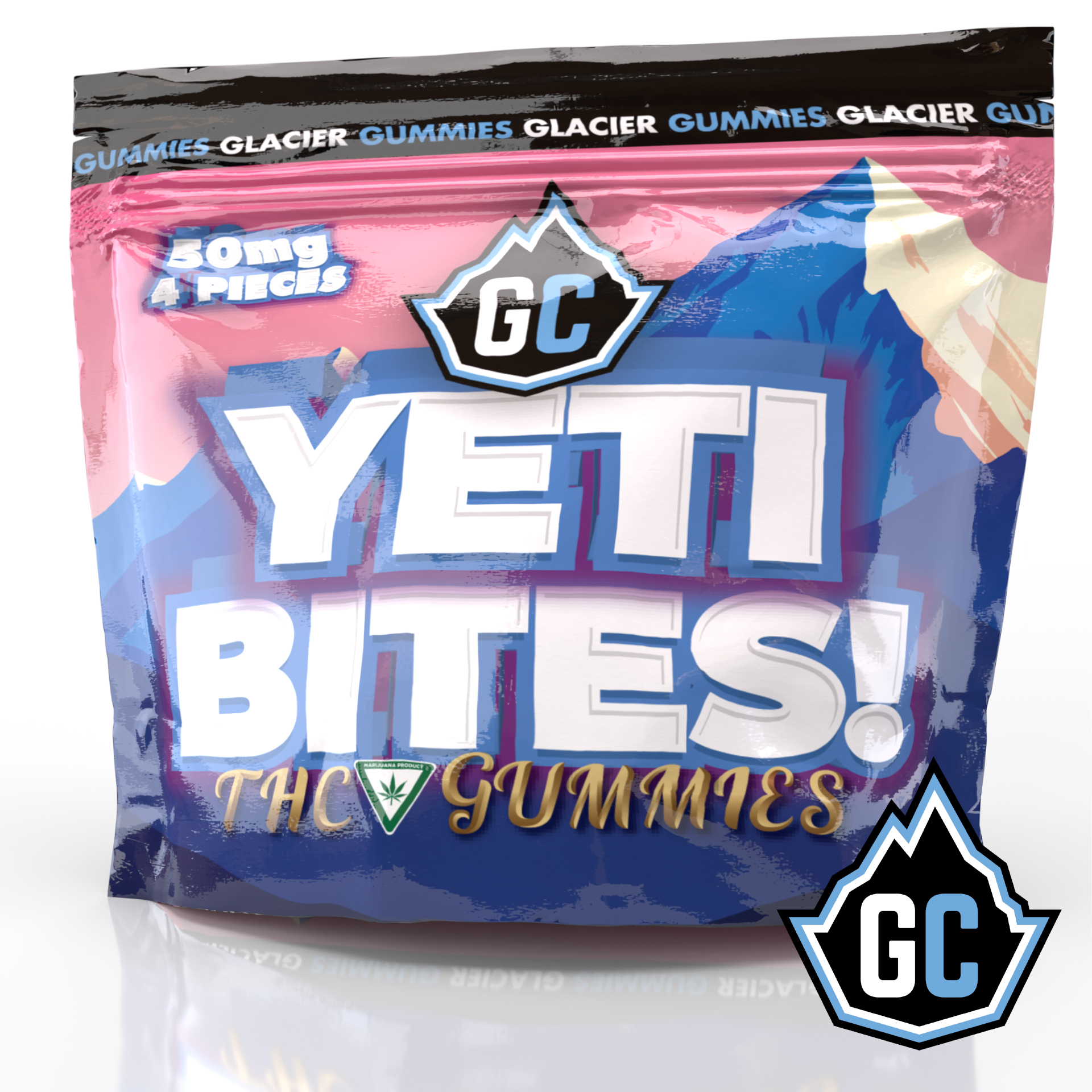 Photograph of product: Glacier | Yeti Bites Gummies | Cherry (200mg)