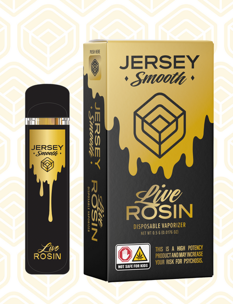Photograph of product: Jersey Smooth - Banana Mac Live Rosin .5g Disposable