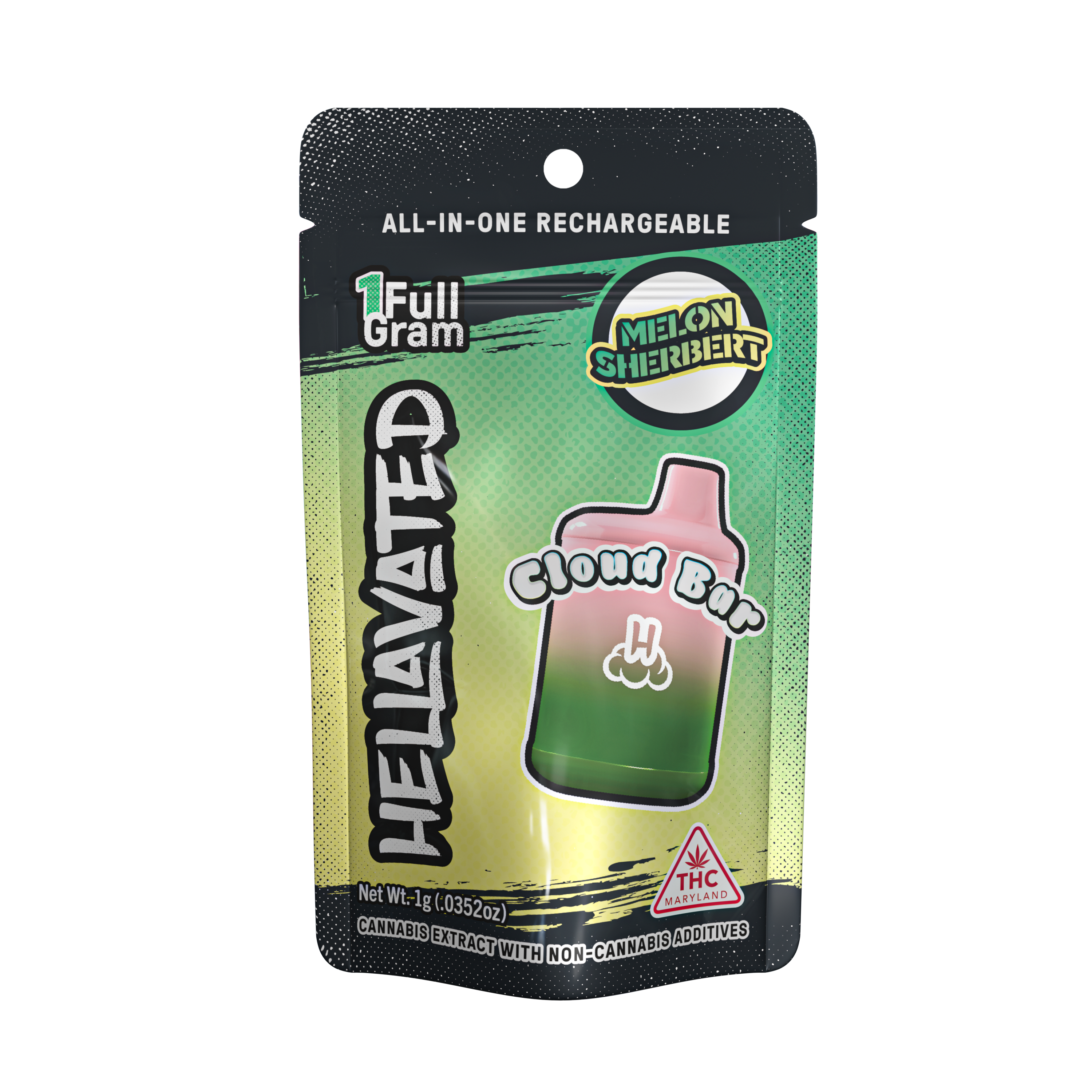 Photograph of product: Melon Sherbert Cloud Bar Rechargeable Disposable 1g