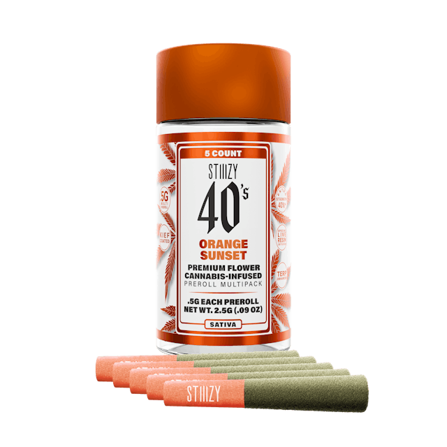 Photograph of product: 40's Orange Sunset | Infused Preroll 5 Pack 2.5g - 