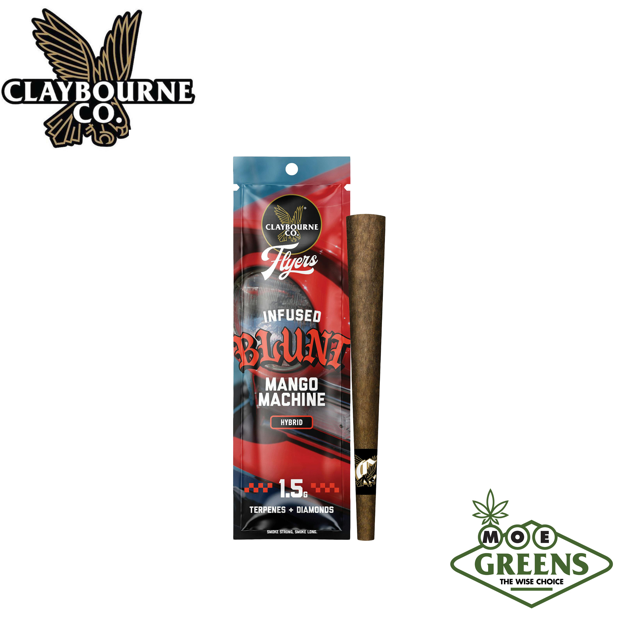 Photograph of product: MANGO MACHINE FLYERS BLUNT[ INFUSED W/ TERPENES + DIAMONDS]