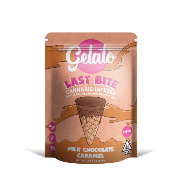 Photograph of product: Milk Chocolate Caramel | Last Bites | 100mg Mini Cones
