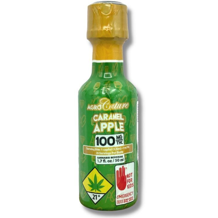 Photograph of product: Caramel Apple Beverage Shot 100mg Infused Beverage Shot Liquid Edible 1.7oz (Agro Couture)