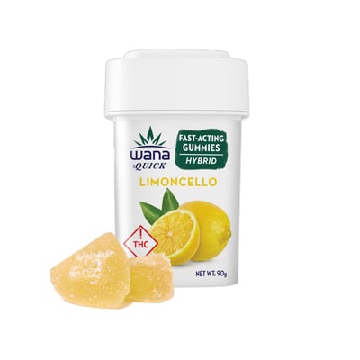 Photograph of product: Vegan Gummies | Wana Quick | Limoncello [10pk]