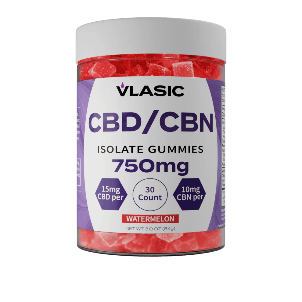 Photograph of product: VLASIC - CBN/CBD ISOLATE 30PK 750MG WATERMELON