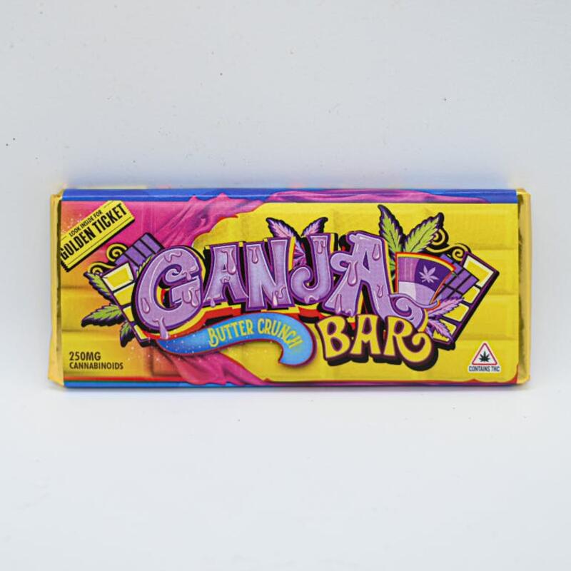 Photograph of product: Ganja Candy Factory | Butter Crunch | 250M Ganja Bar