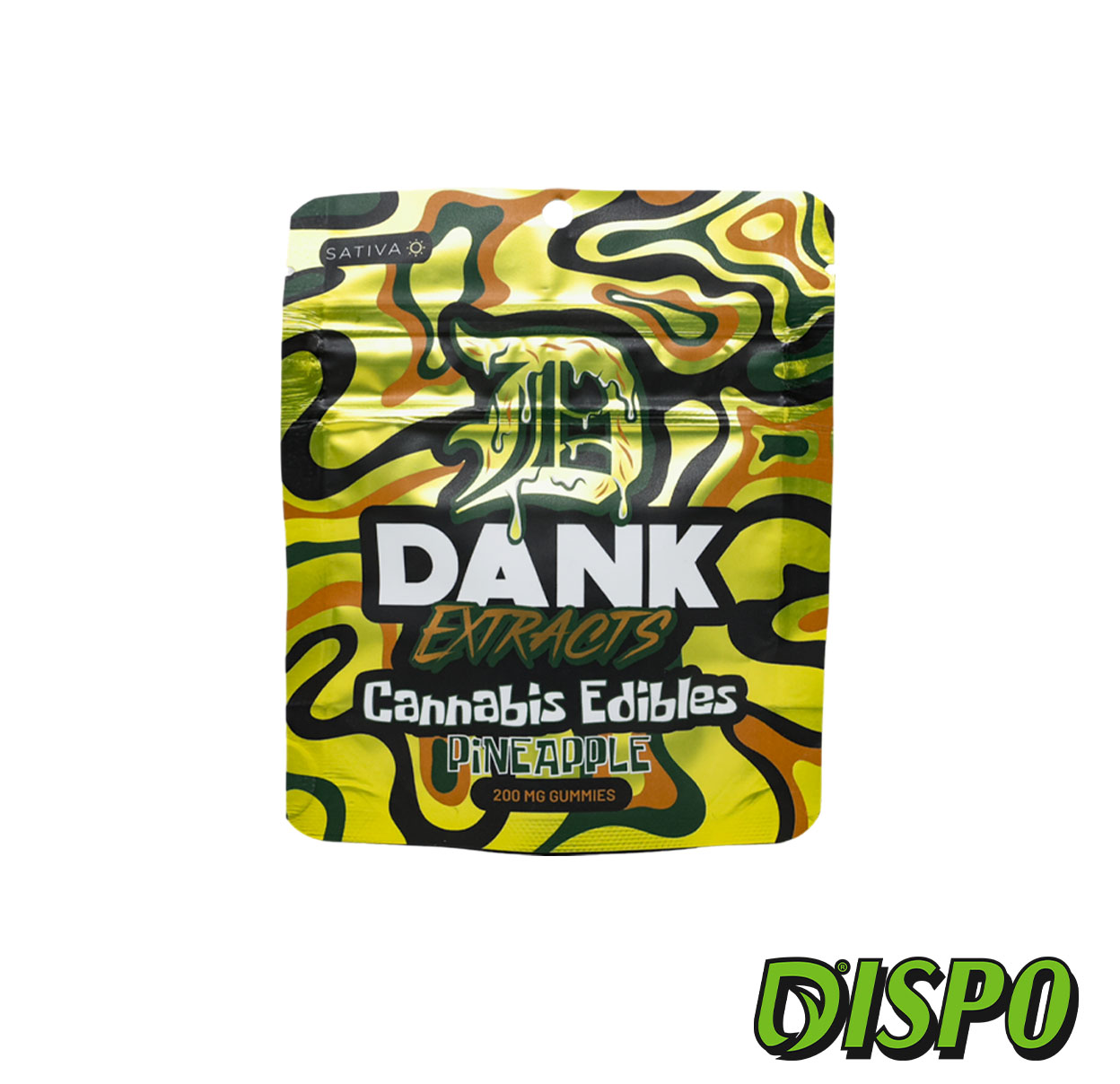 Photograph of product: Dank Extracts - Pineapple 4x50mg Gummies