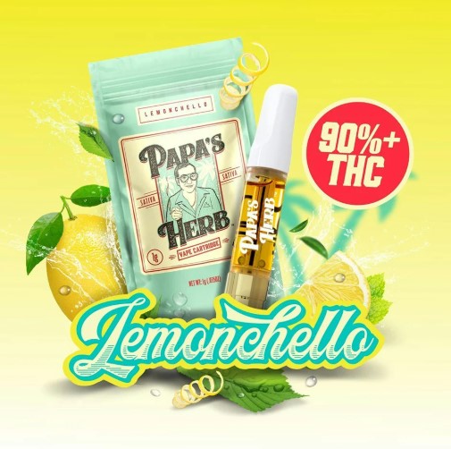 Photograph of product: Papa's Herb | Lemonchello | 1g Vape Cartridge