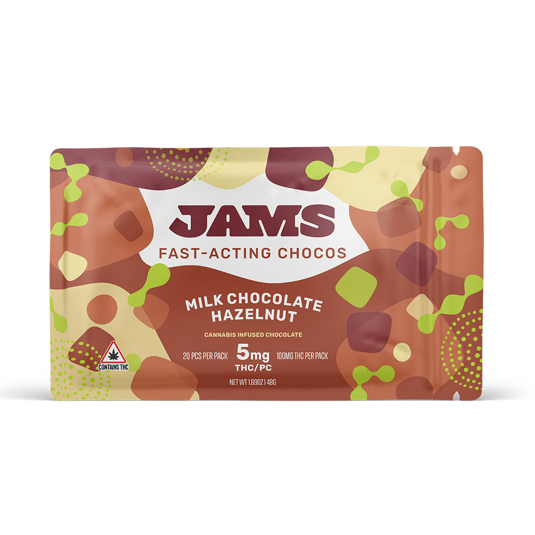 Photograph of Product: Choco's Milk Hazelnut Chocolate 100mg (20-Pack | 5mg Each)