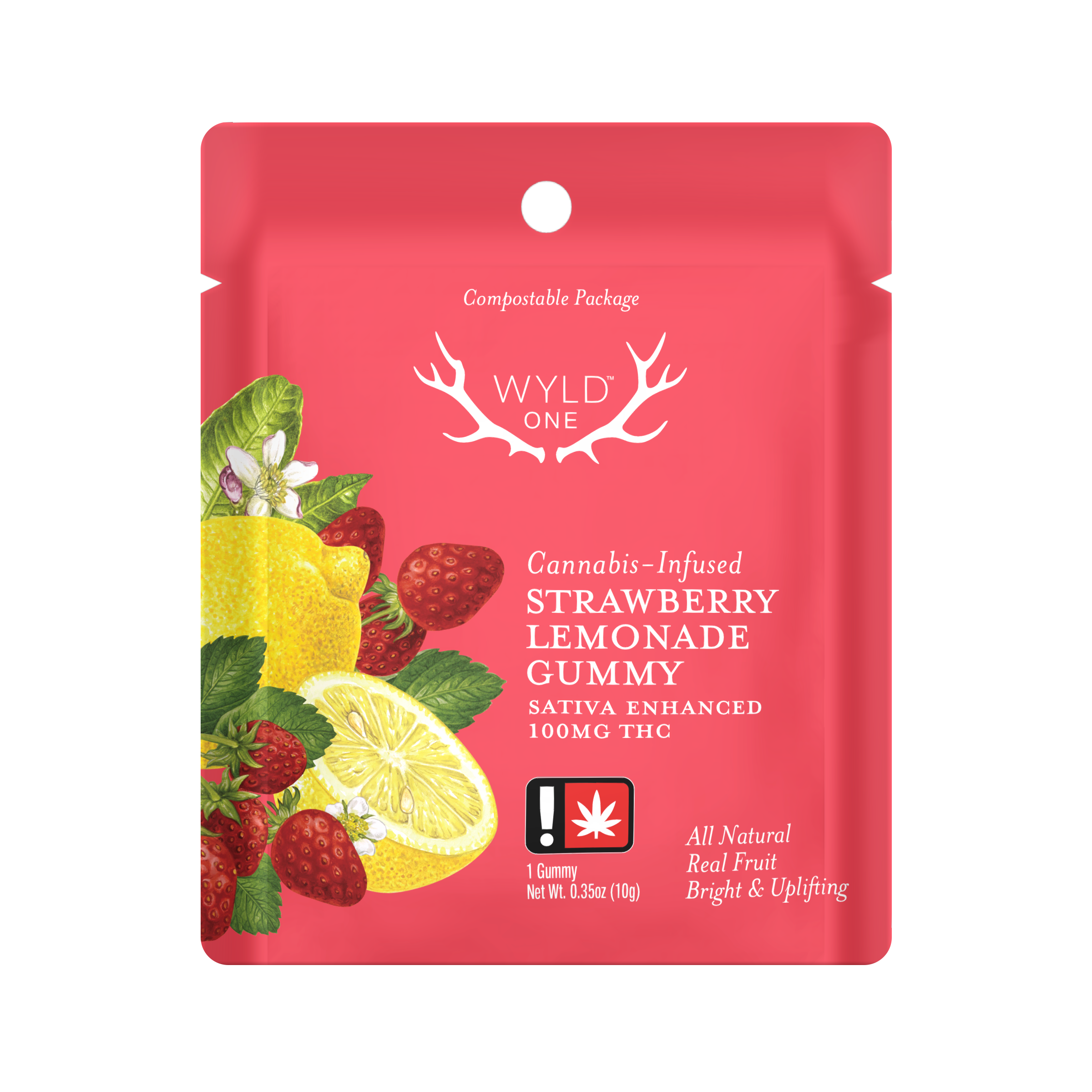 Photograph of product: WYLD | 100MG | Strawberry Lemonade (Oui'd) Single Gummy