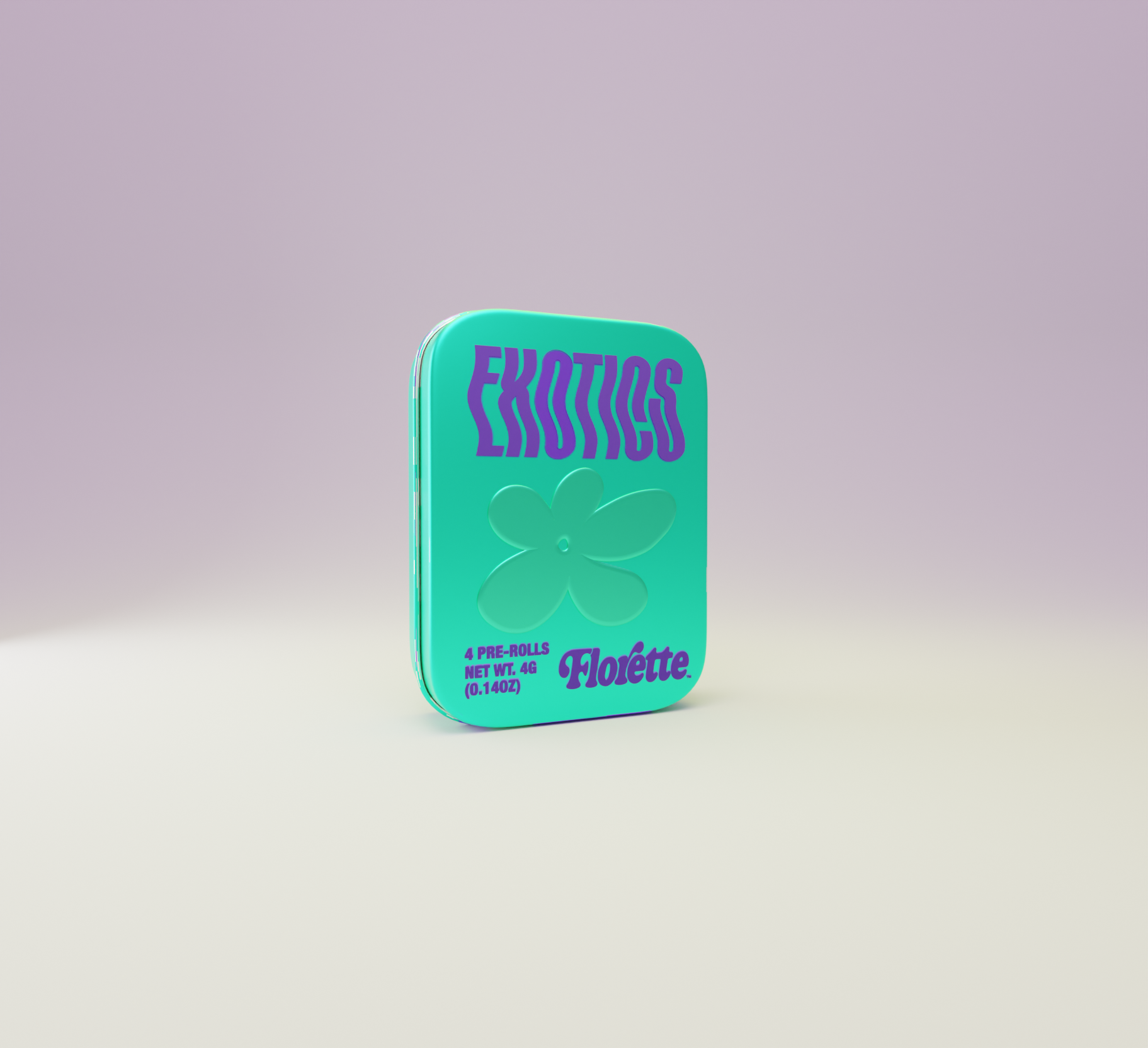 Photograph of Product: Florette | Exotics | Super Jealousy Mintz 4 pack Preroll - 4g