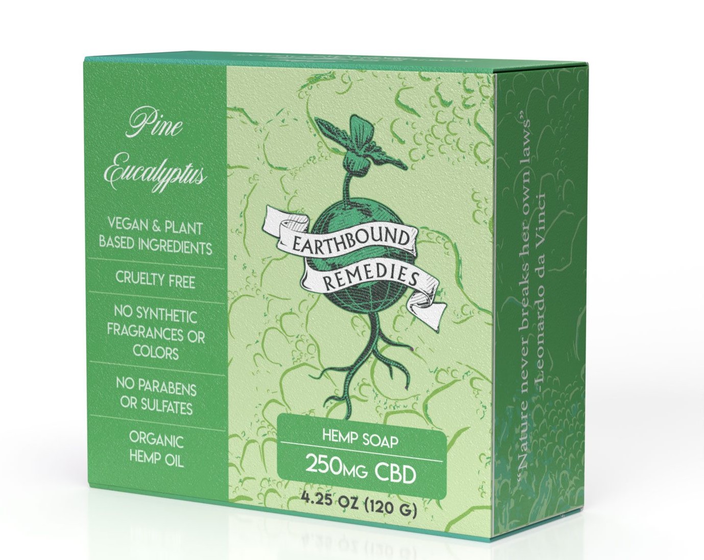 Photograph of product: Earthbound Remedies: Pine Eucalyptus Full Spectrum 250MG Soap