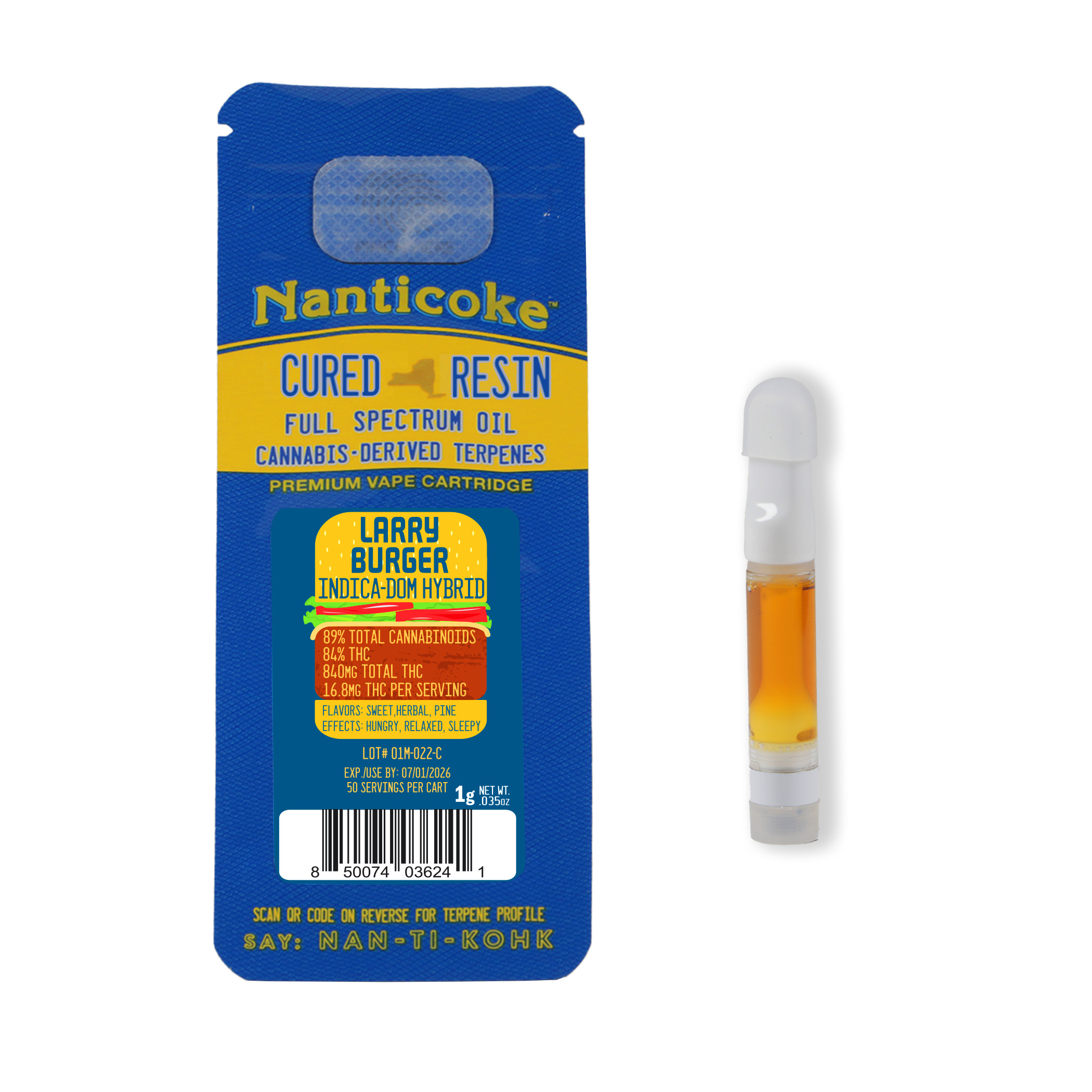 Photograph of product: Nanticoke - Larry Burger - Cured Resin 510 Cart